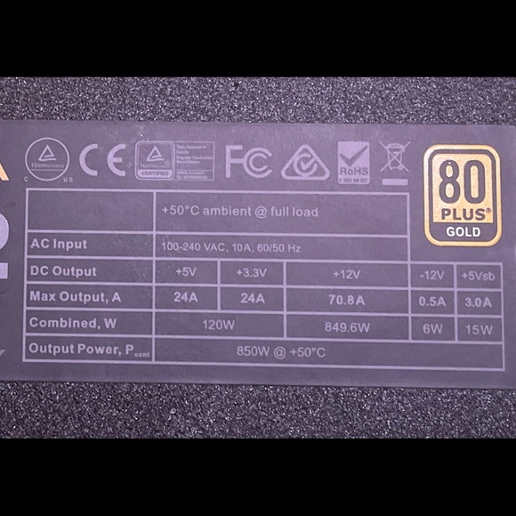 EVGA Supernova G2 850W 80+ Gold Power Supply - 220G20850XR - Picture 3 of 8